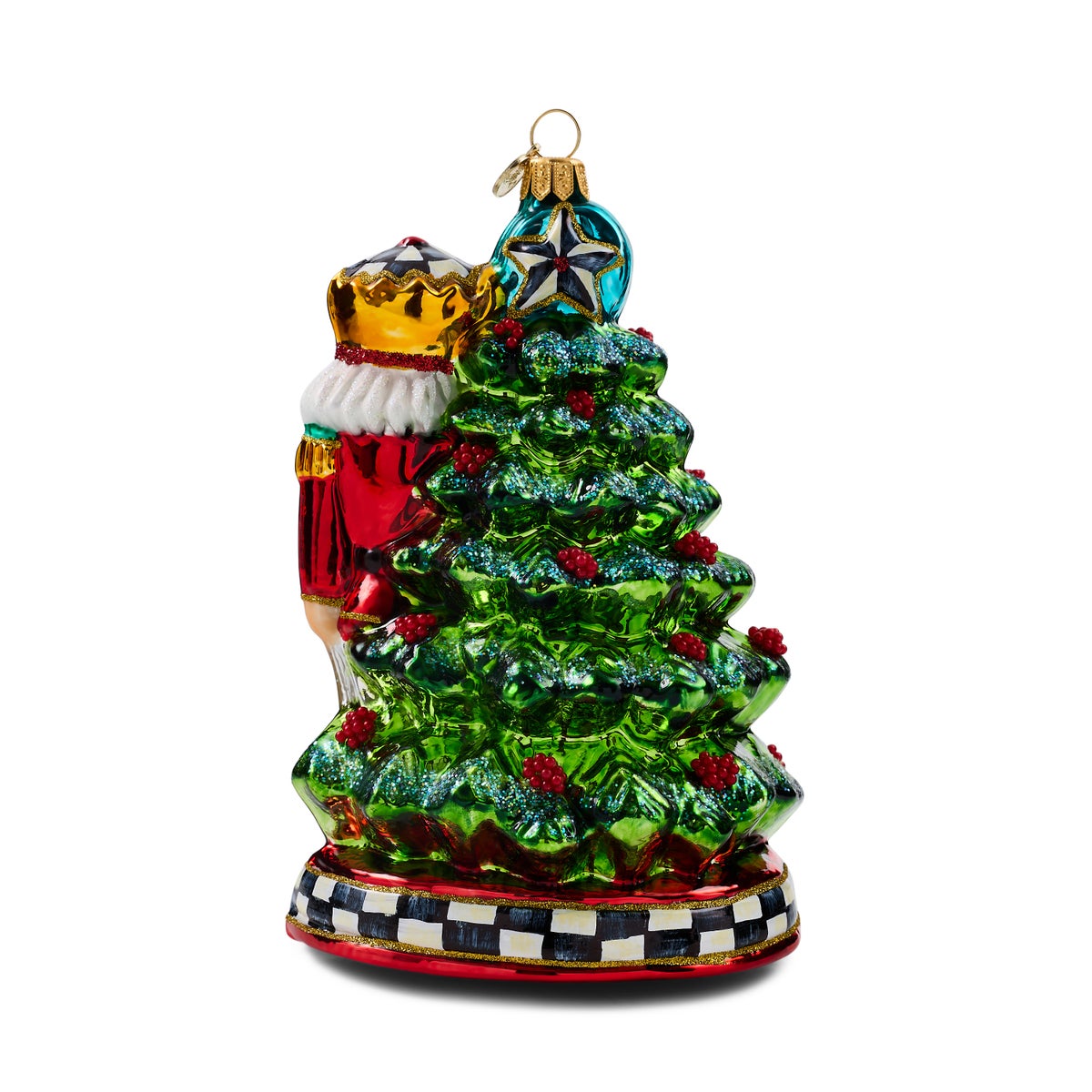 Nutcracker by Tree Glass Ornament - Image 4