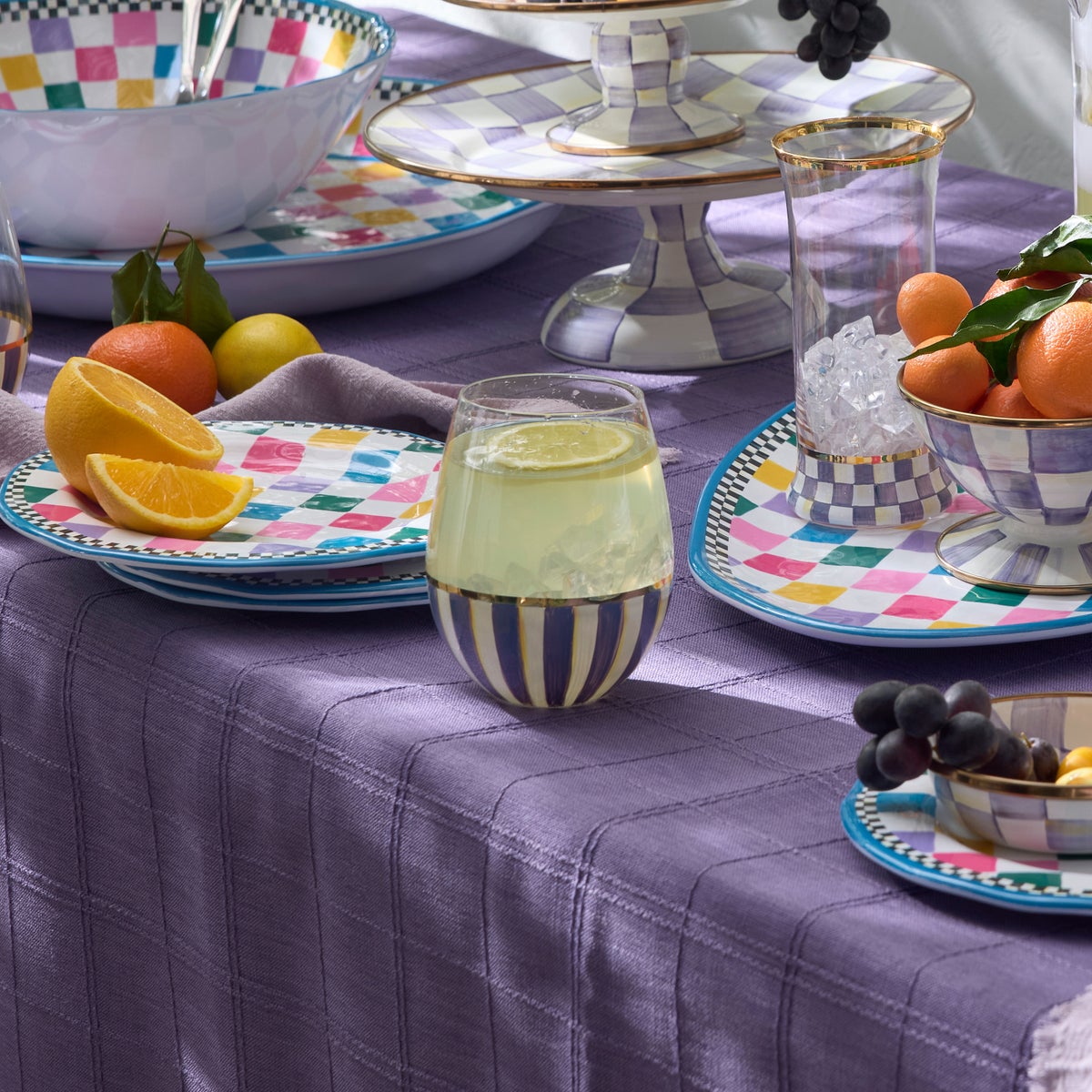 Violet Stripe Stemless Wine Glass - Image 3