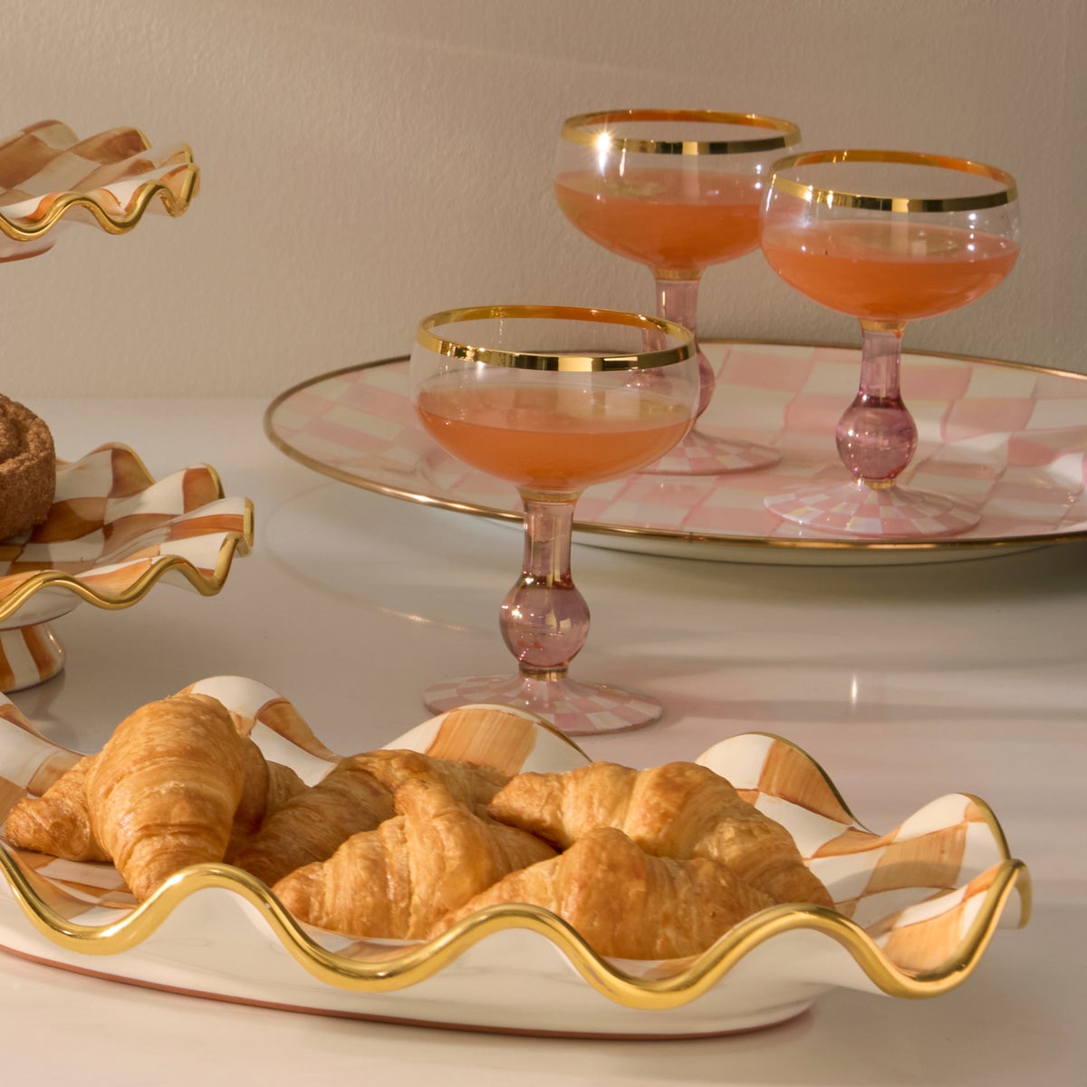 Rosy Check Coupe Glass - Image 7