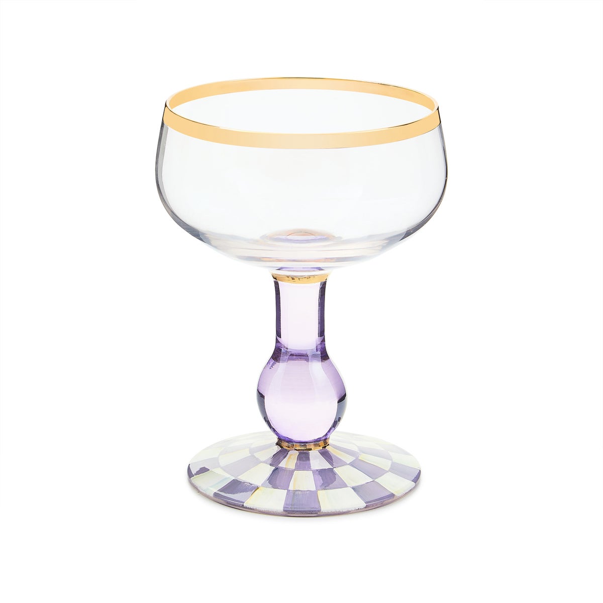 Violet Check Coupe Glass