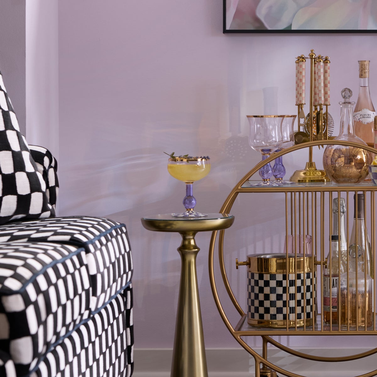 Violet Check Coupe Glass - Image 4