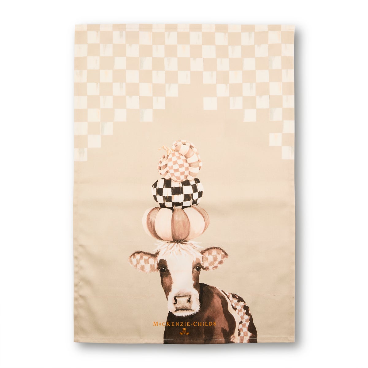 Mocha Cow Printed Dish Towel - Image 3