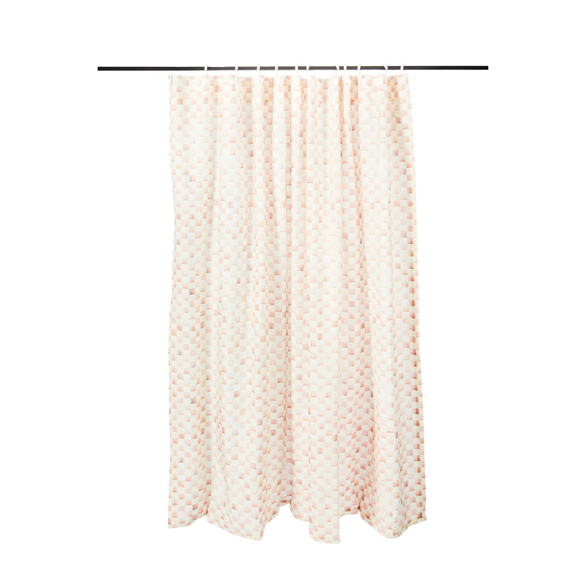 Rosy Check Shower Curtain