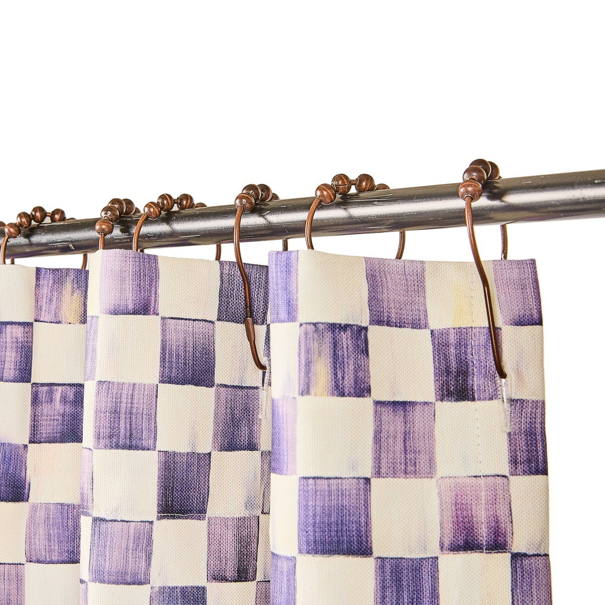 Violet Check Shower Curtain - Image 3
