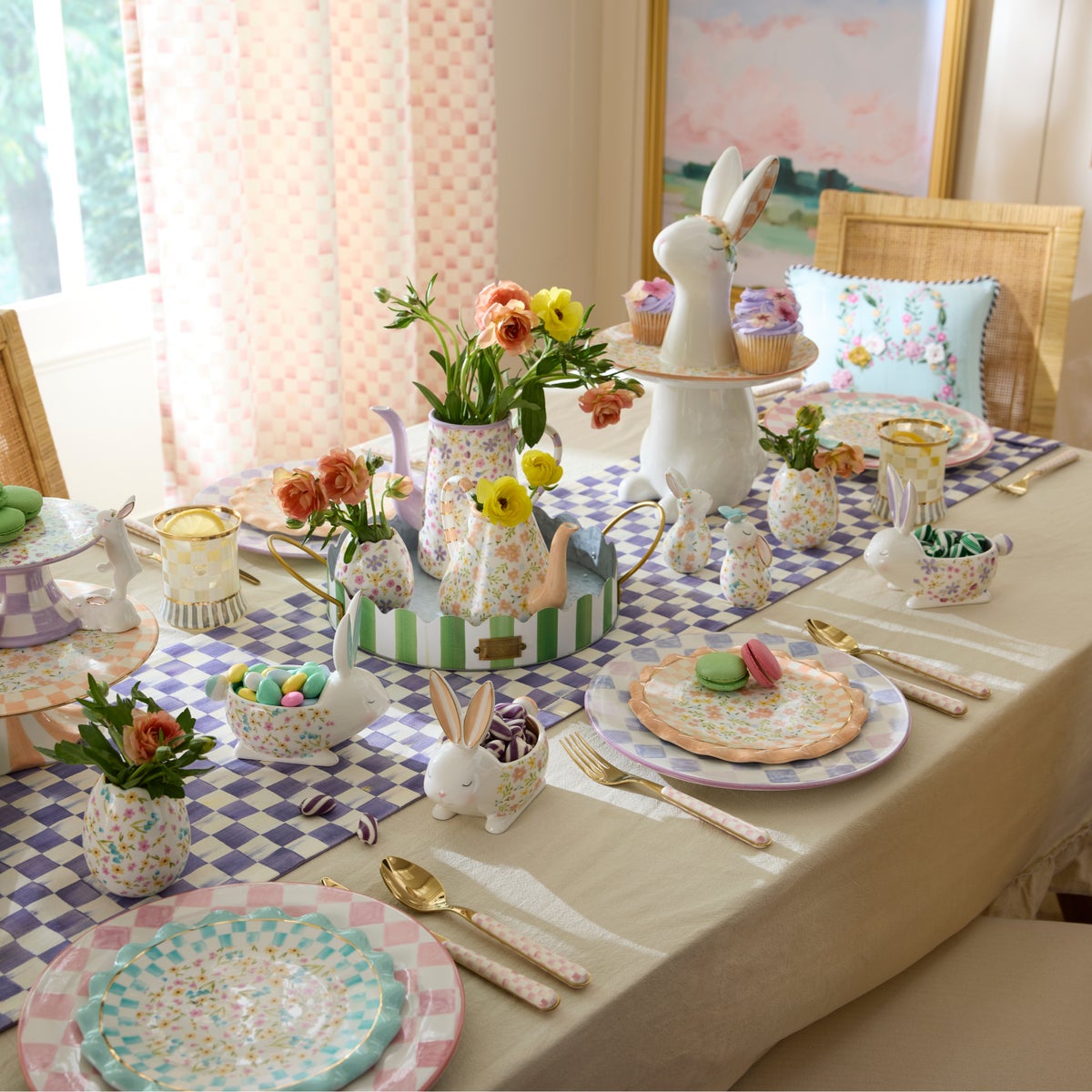 Violet Check Table Runner - Image 2