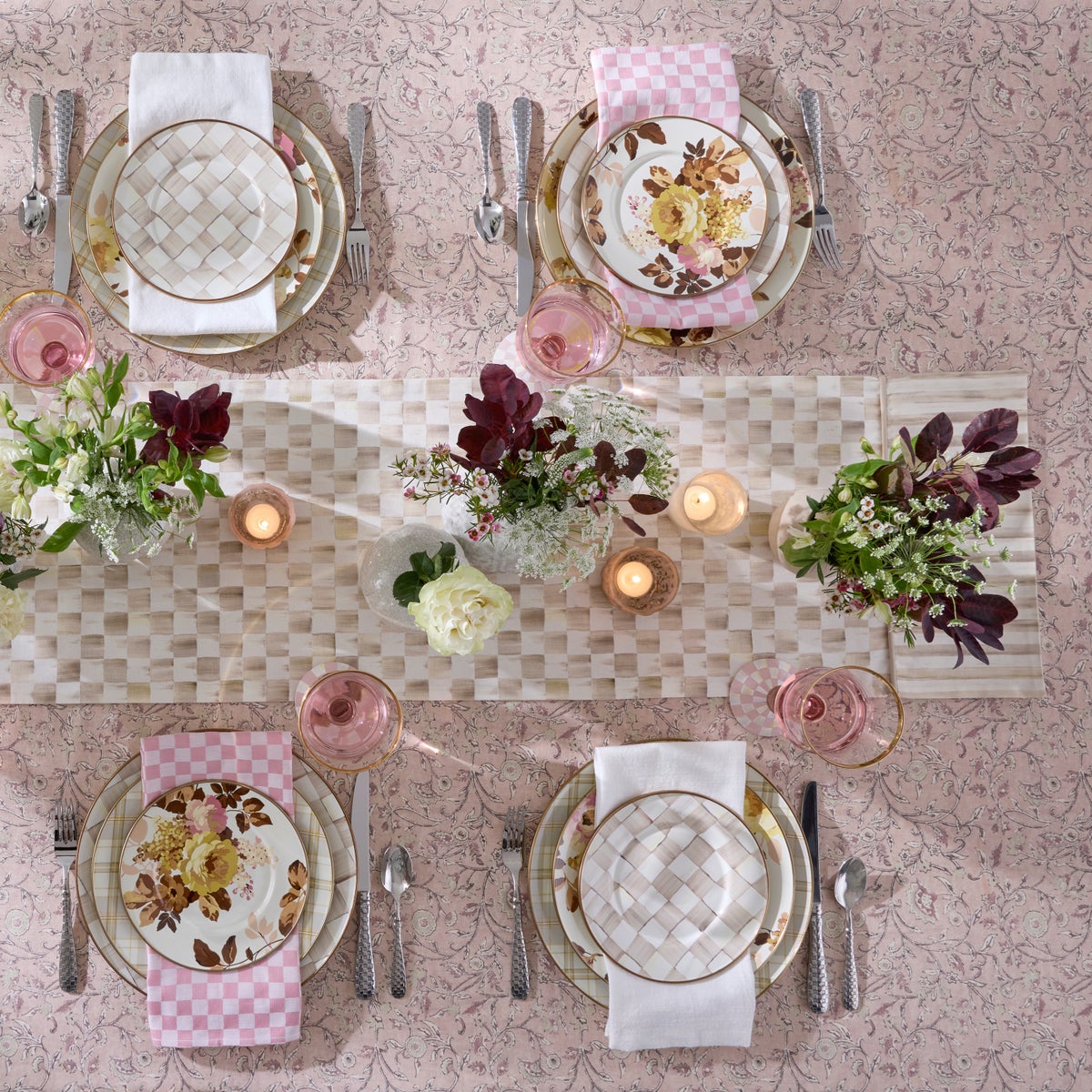 Mocha Check Table Runner - Image 3