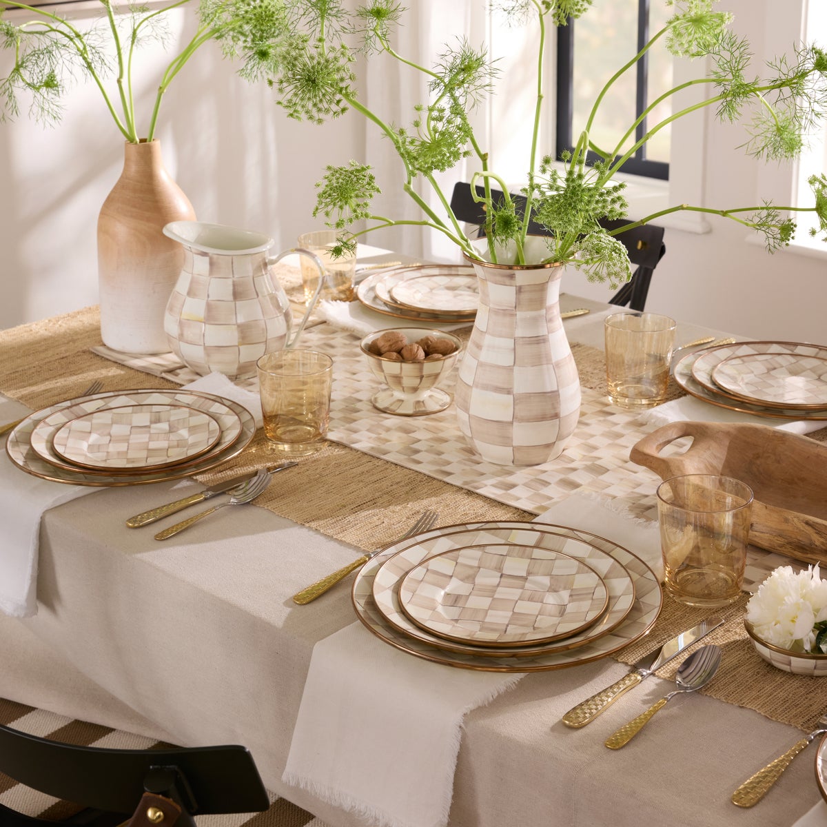 Mocha Check Table Runner - Image 4