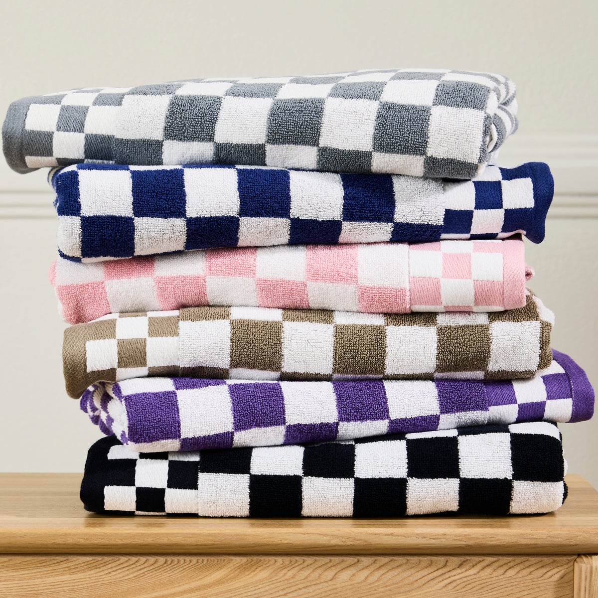 Indigo Check Bath Towel - Image 2