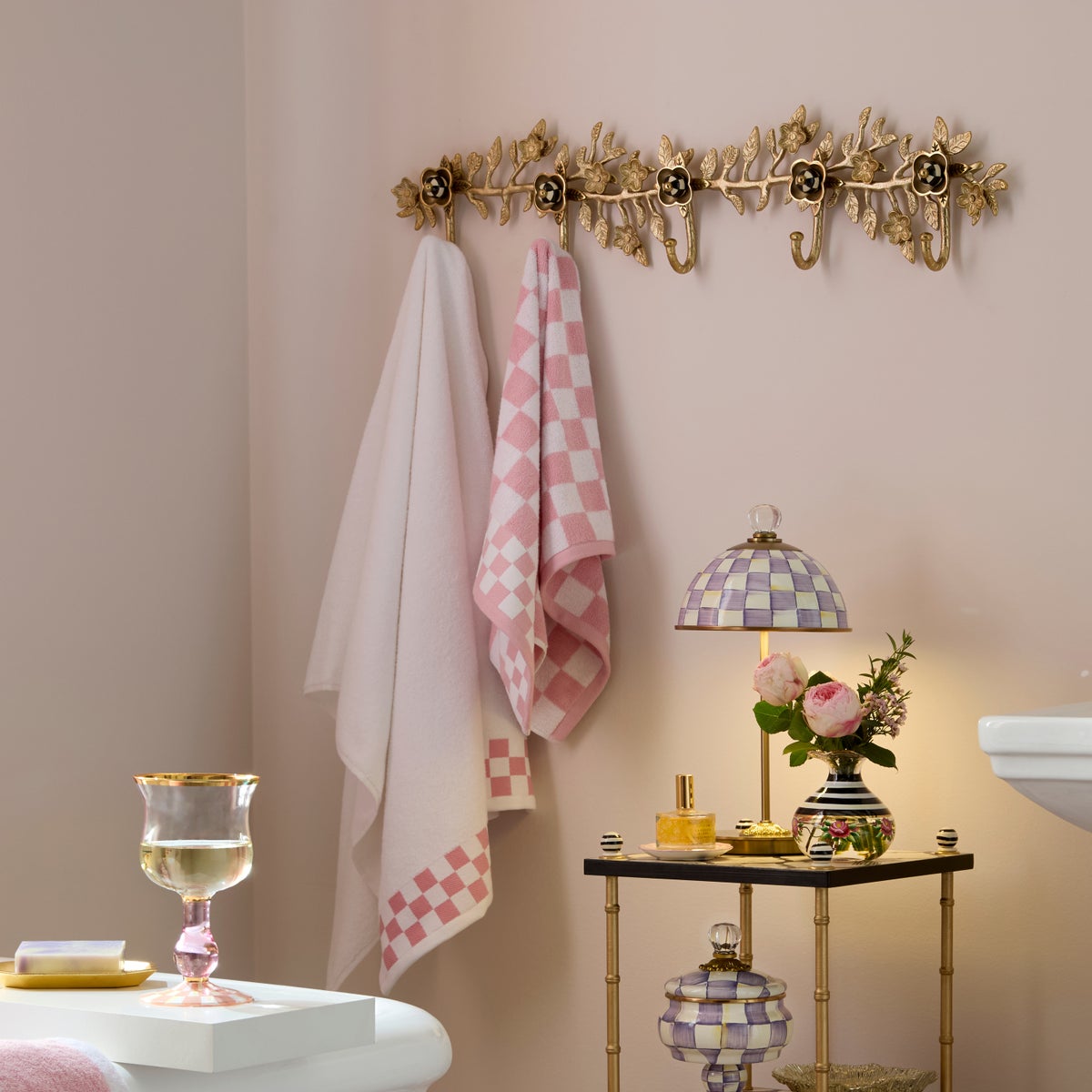 Rosy Check Bath Towel - Image 2