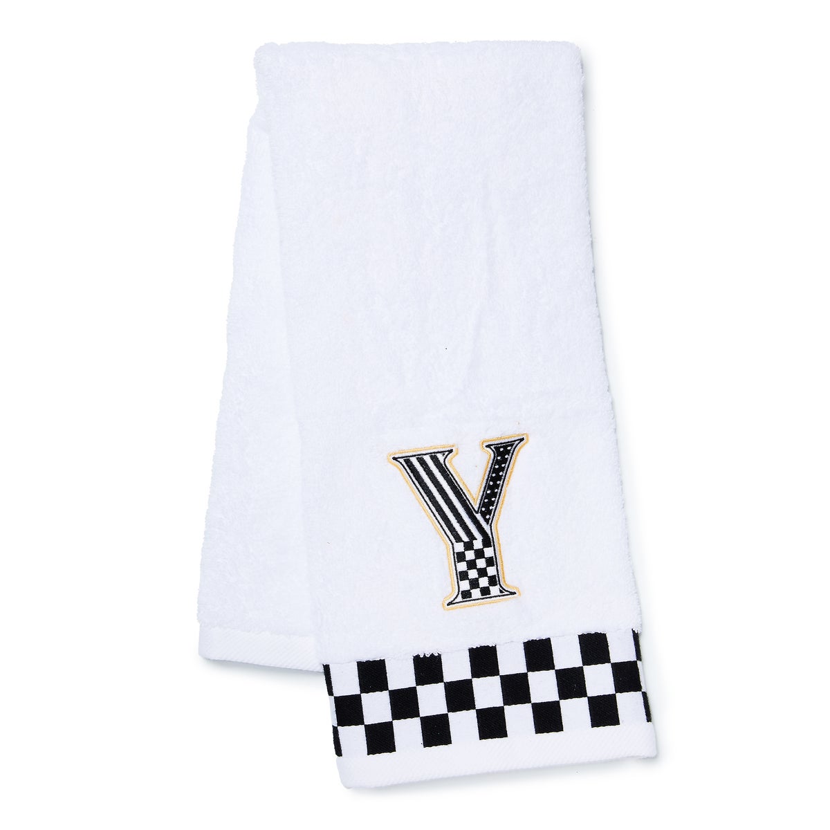 Monogram "Y" Check Hand Towel