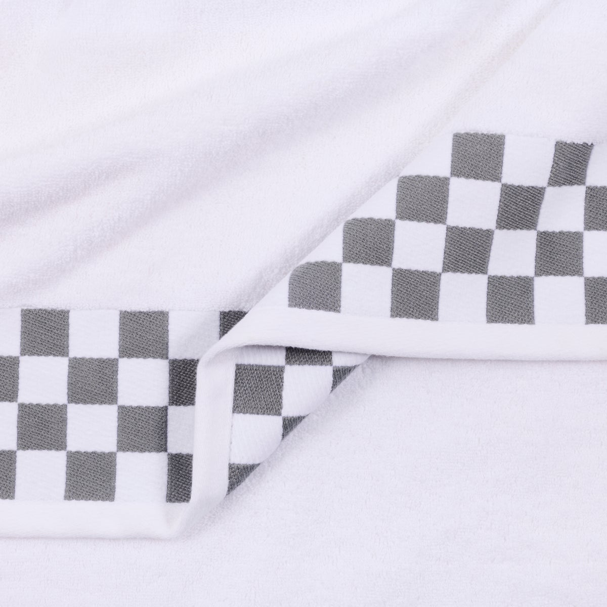 Bath Sheet with Grey Check Border - Image 3