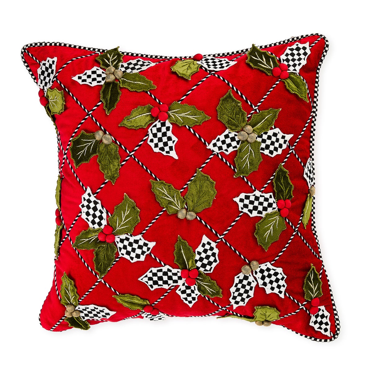 Holly Lattice Throw Pillow