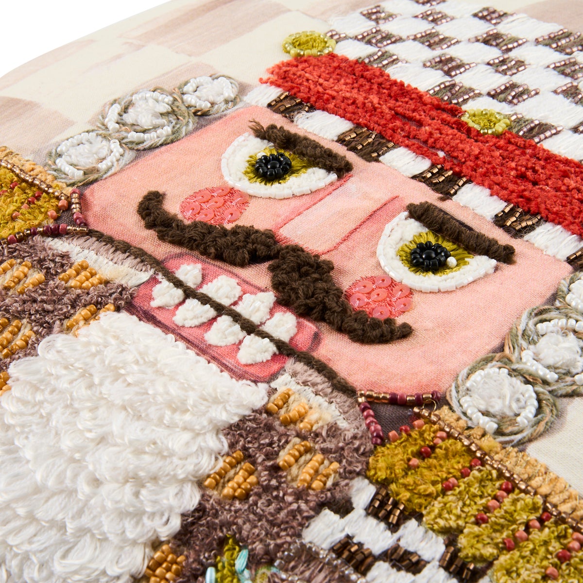 Mocha Check Nutcracker Throw Pillow - Image 4