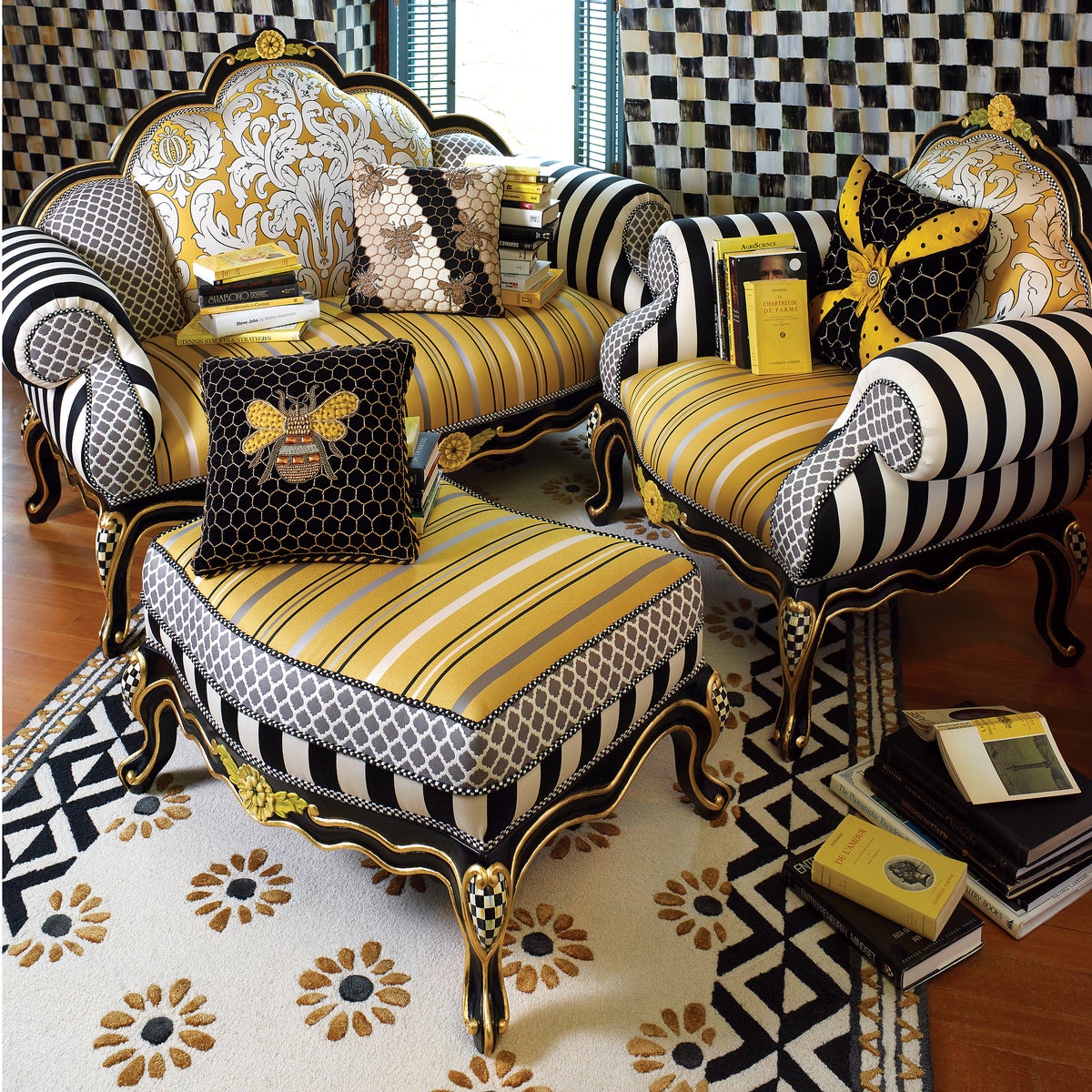 Queen Bee Black Throw Pillow - Image 3