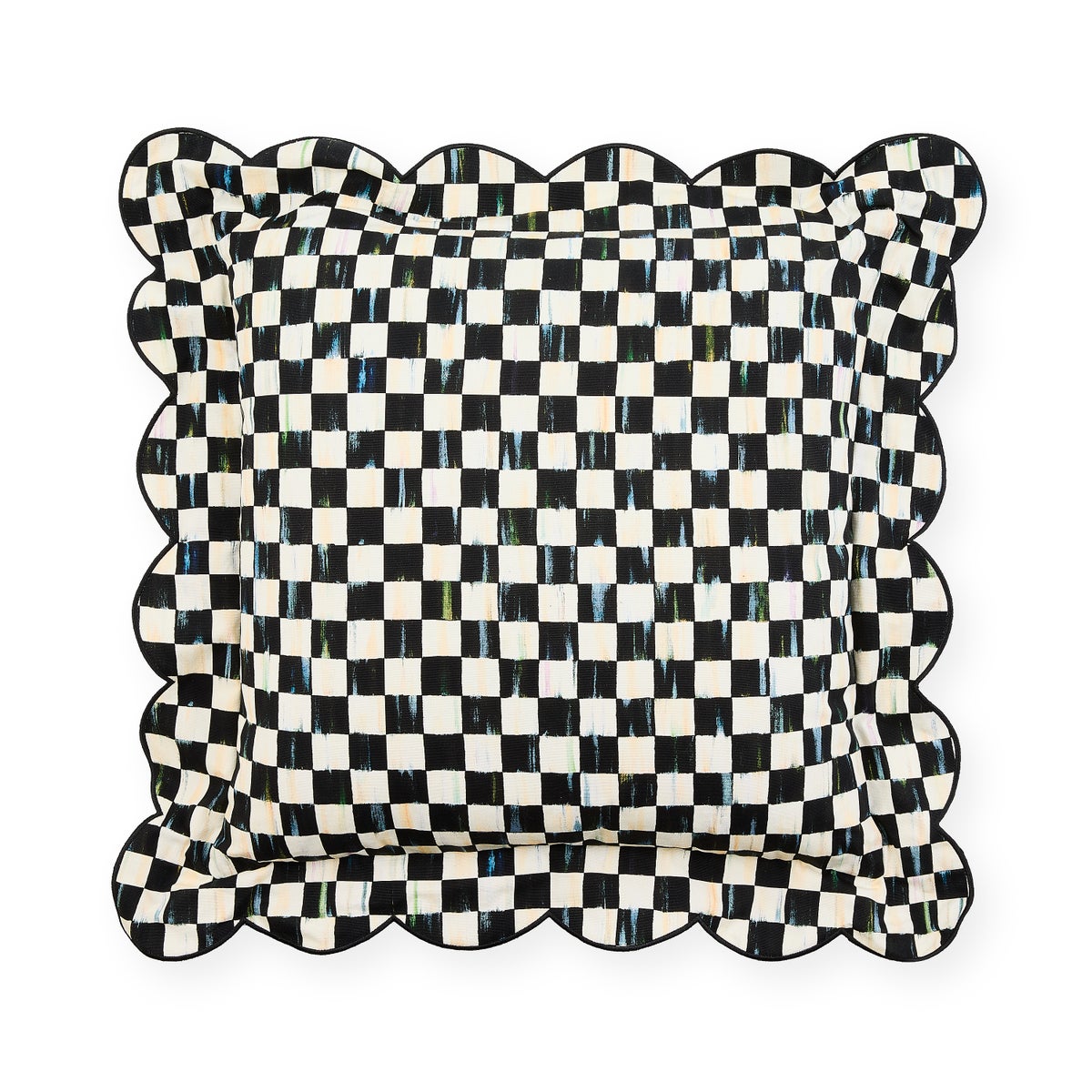 Courtly Check Reversible Scalloped Throw Pillow