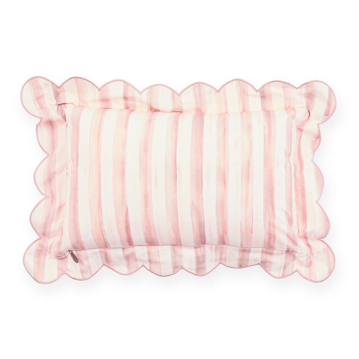 Rosy Check Reversible Scalloped Lumbar Throw Pillow - Image 4