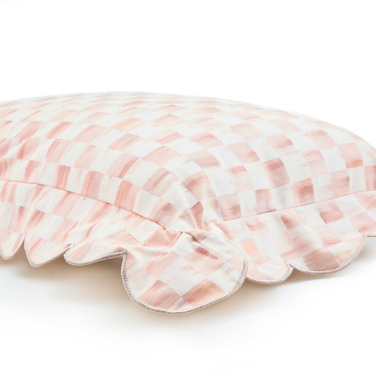 Rosy Check Reversible Scalloped Lumbar Throw Pillow - Image 5
