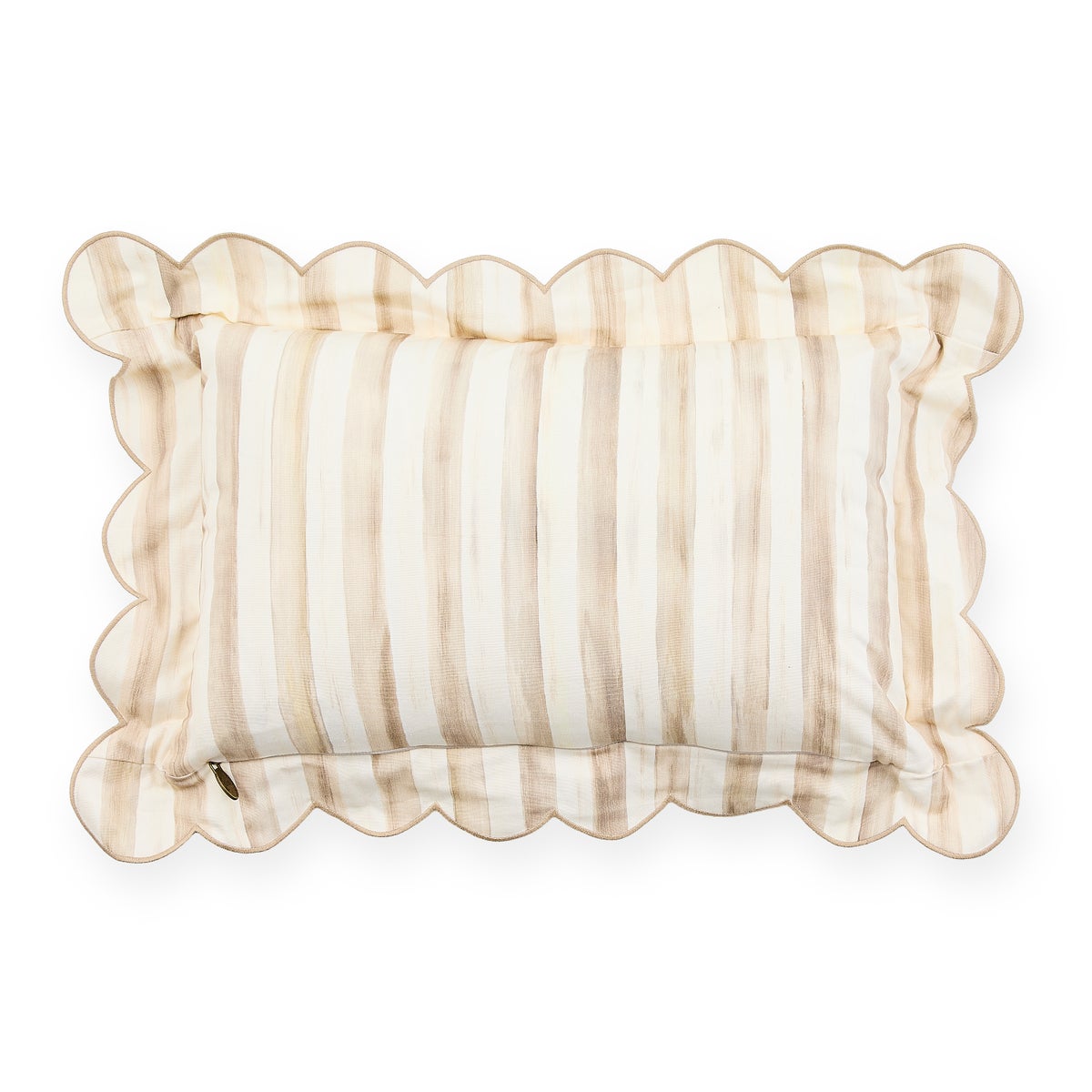 Mocha Check Reversible Scalloped Lumbar Throw Pillow - Image 3