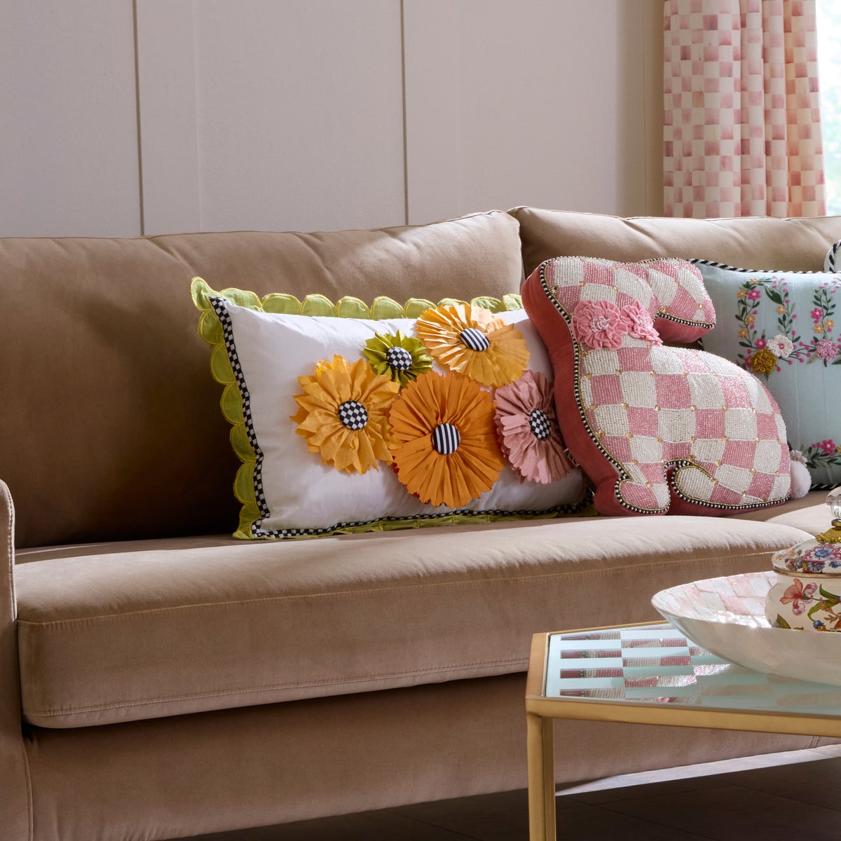 Spring Bouquet Scalloped Lumbar Pillow - Image 2