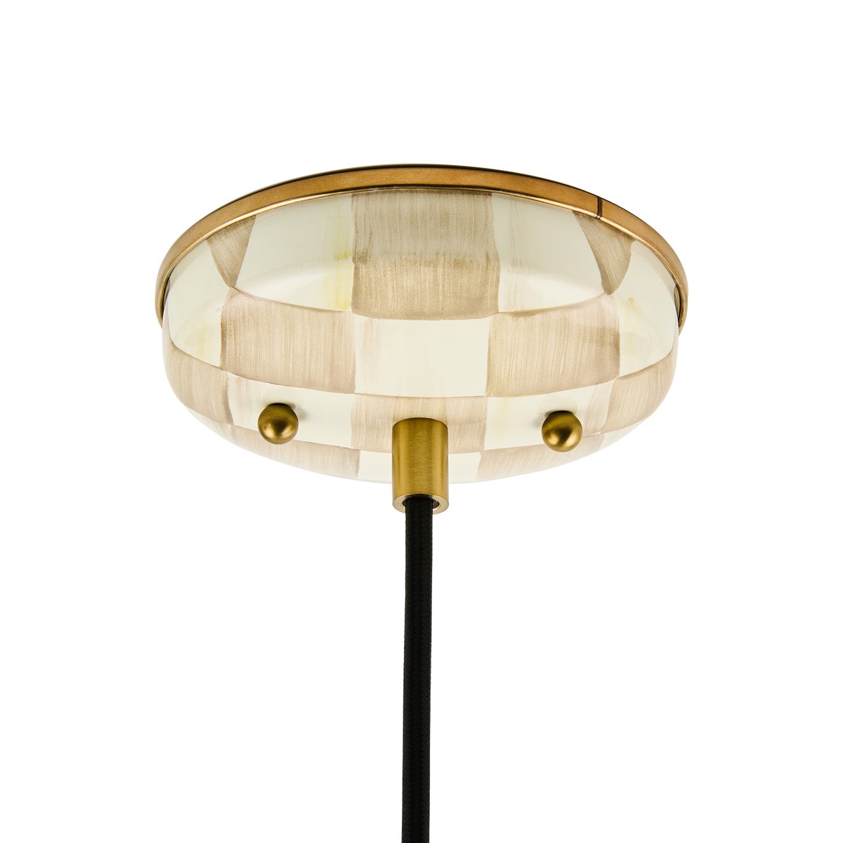 Mocha Check 8" Dome Pendant Lamp - Image 2