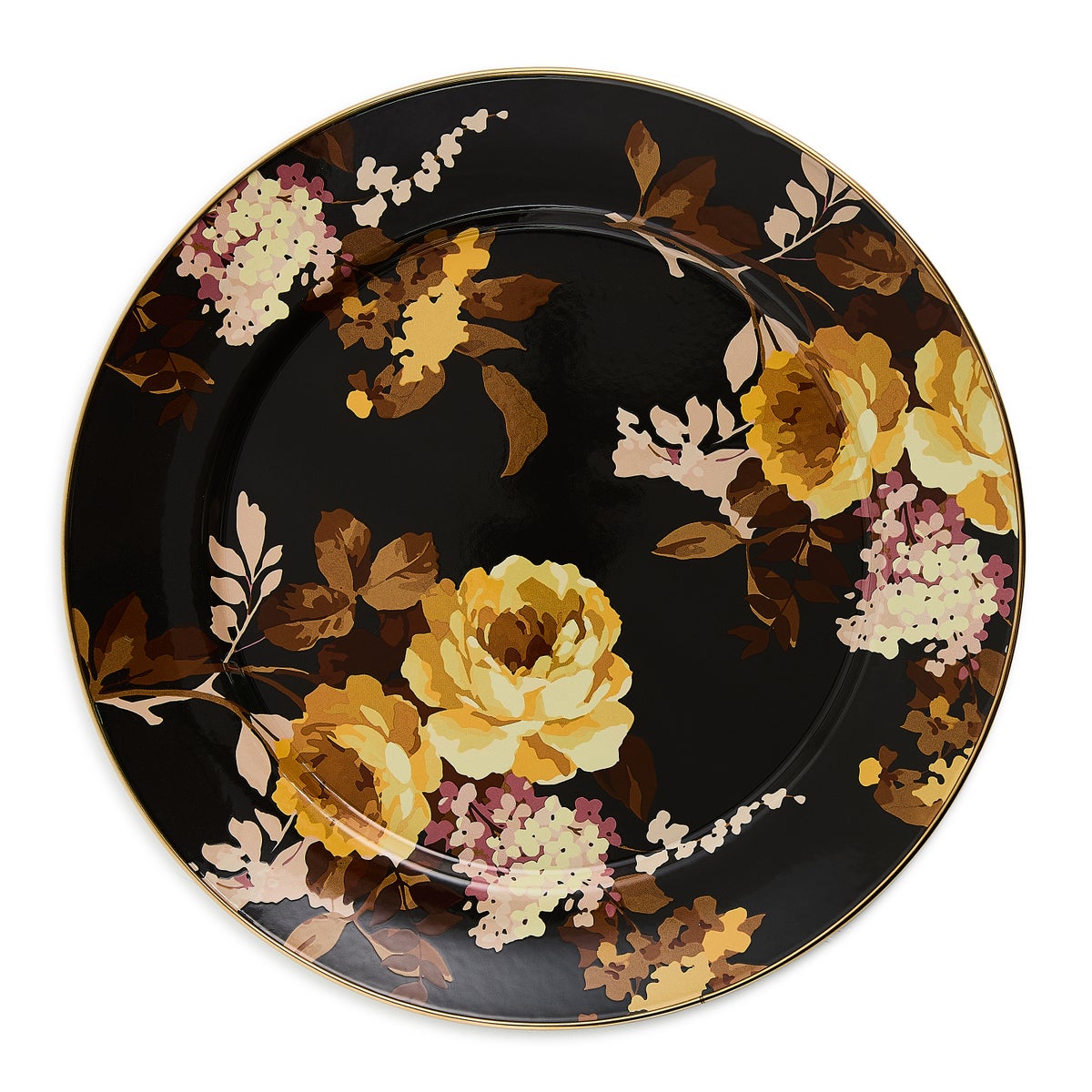 Wild Rose Brown Charger Plate