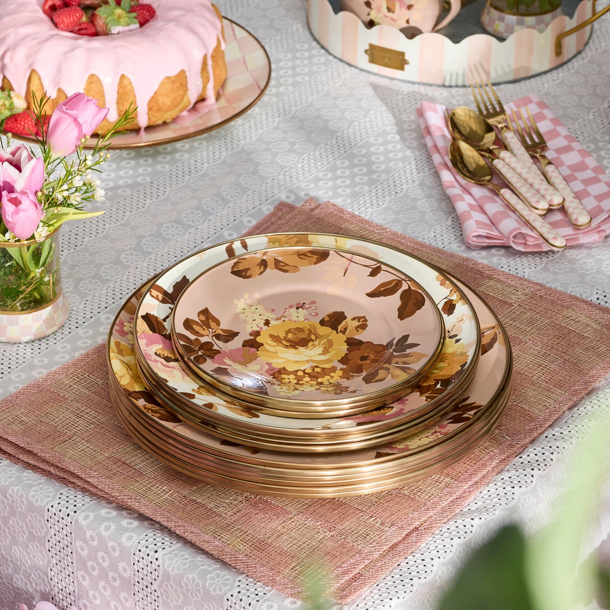 Wild Rose Mauve Charger/Plate - Image 5