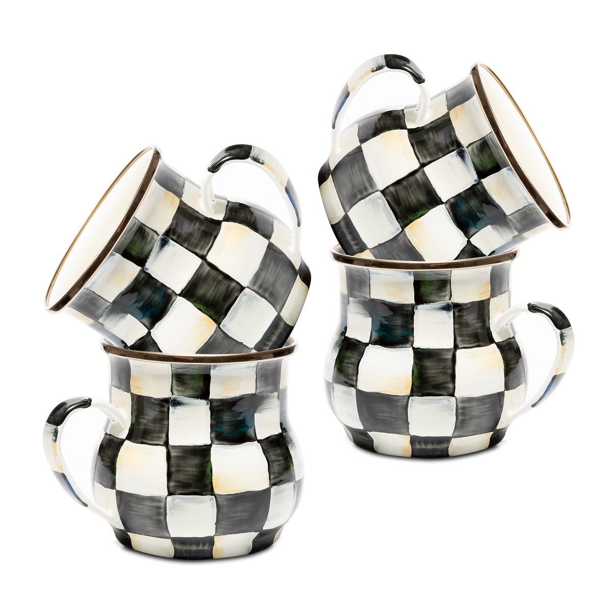 Courtly Check Mugs, Set of 4 - Image 2