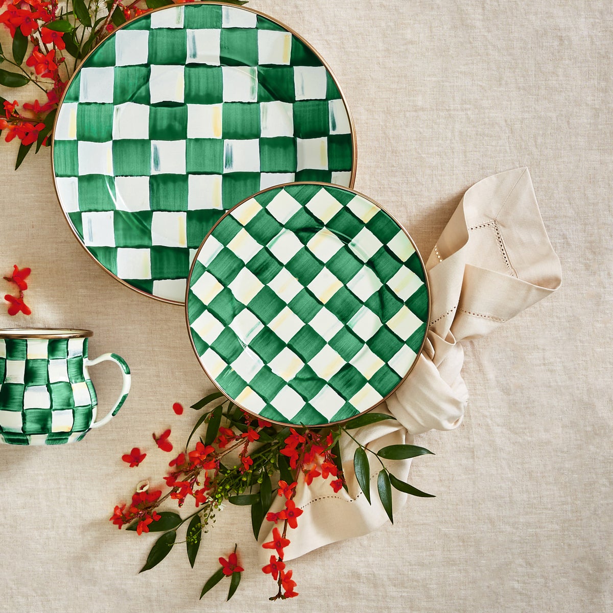 Emerald Check Salad Plate - Image 4