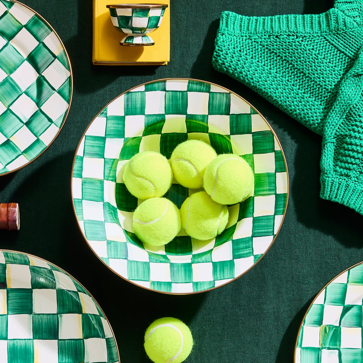 Emerald Check Serving Bowl - Image 2