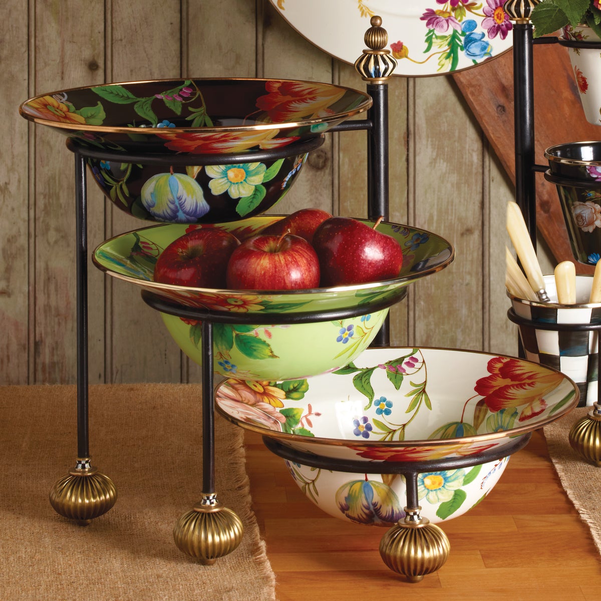 White Flower Market Serving Bowl - Image 4