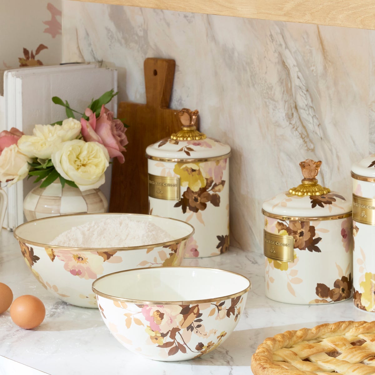 Wild Rose White Medium Canister - Image 2