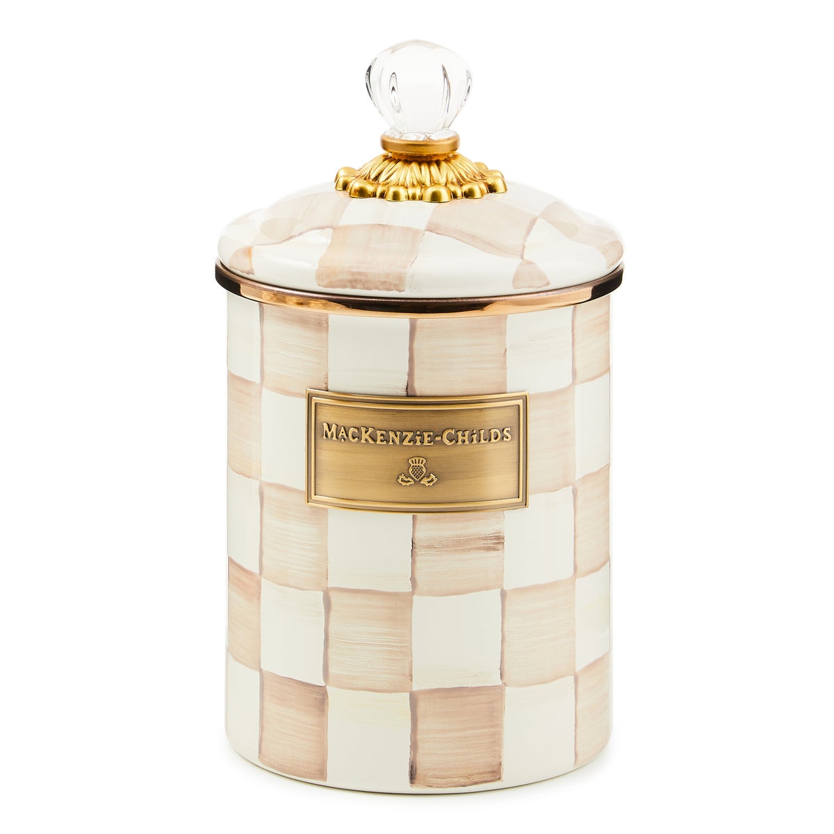 Mocha Check Medium Canister