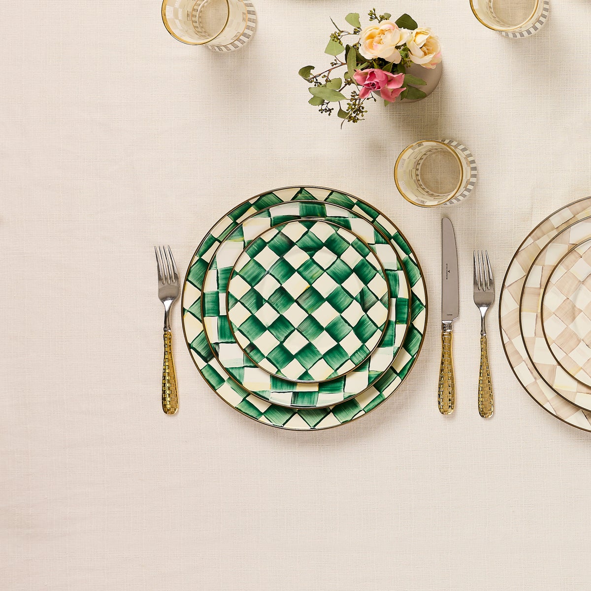 Emerald Check Dinner Plate - Image 6