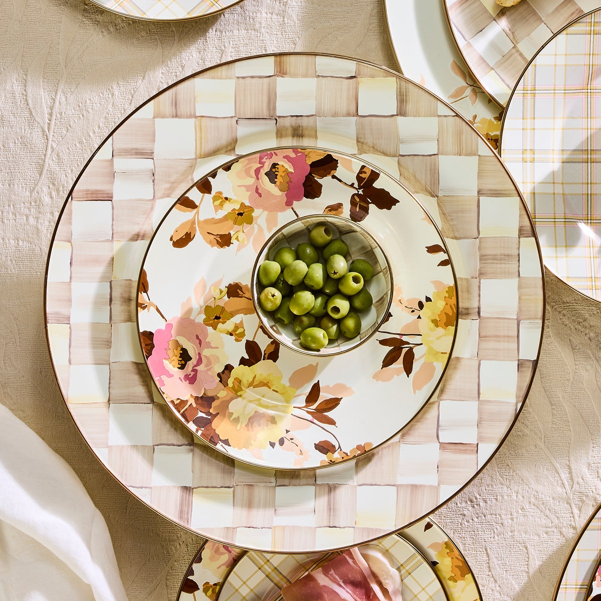 Wild Rose White Dinner Plate - Image 5