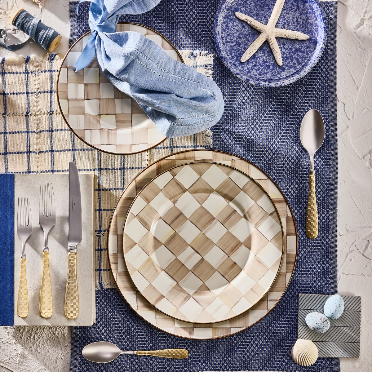 Mocha Check Dinner Plate - Image 7
