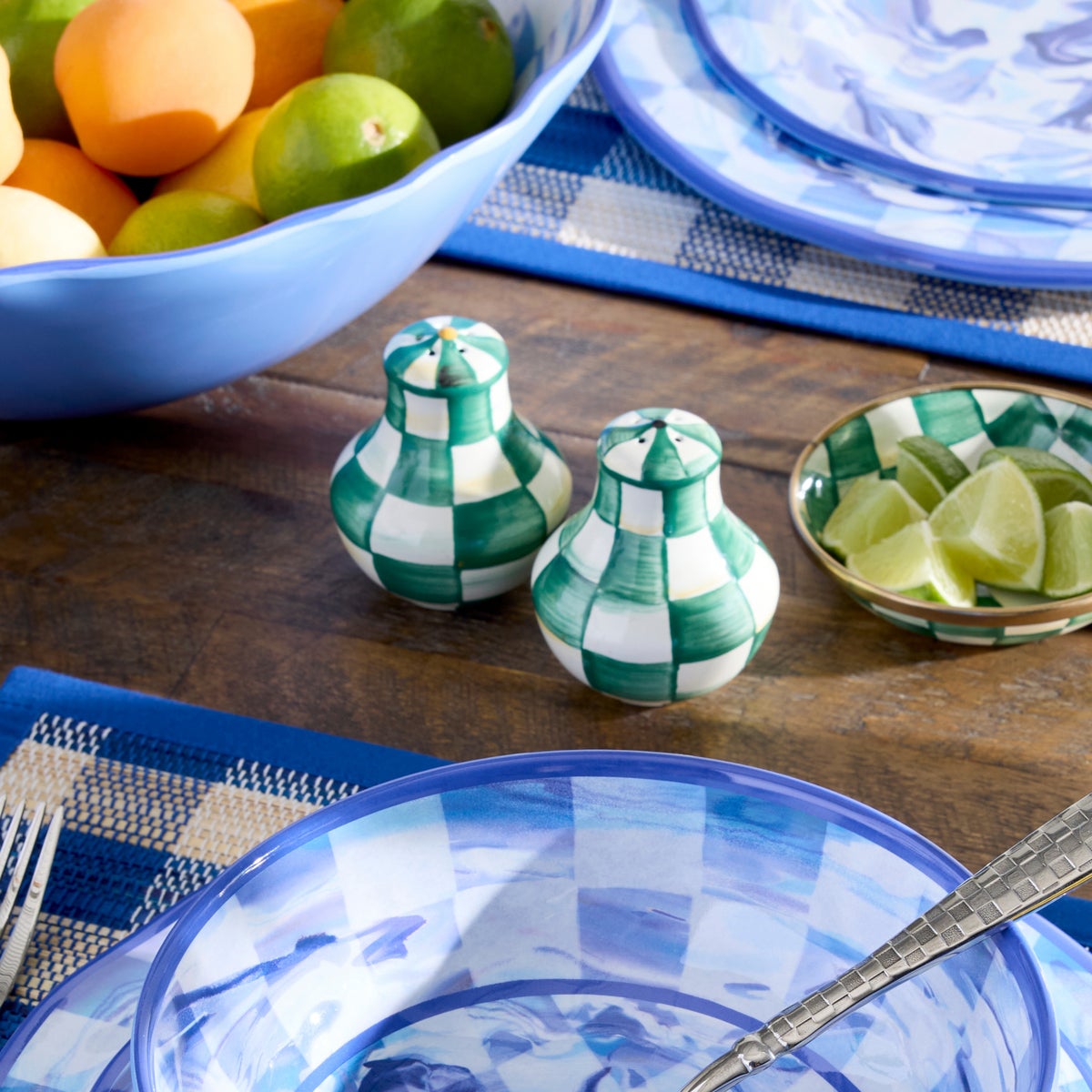 Emerald Check Salt & Pepper Shakers - Image 6