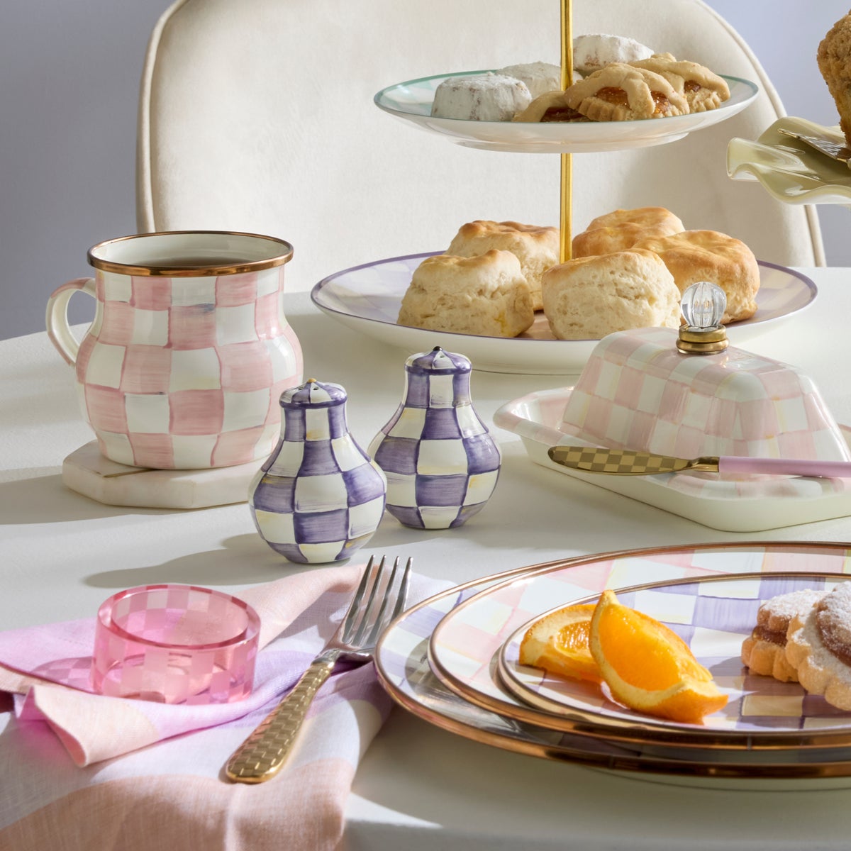 Violet Check Salt & Pepper Shakers - Image 8