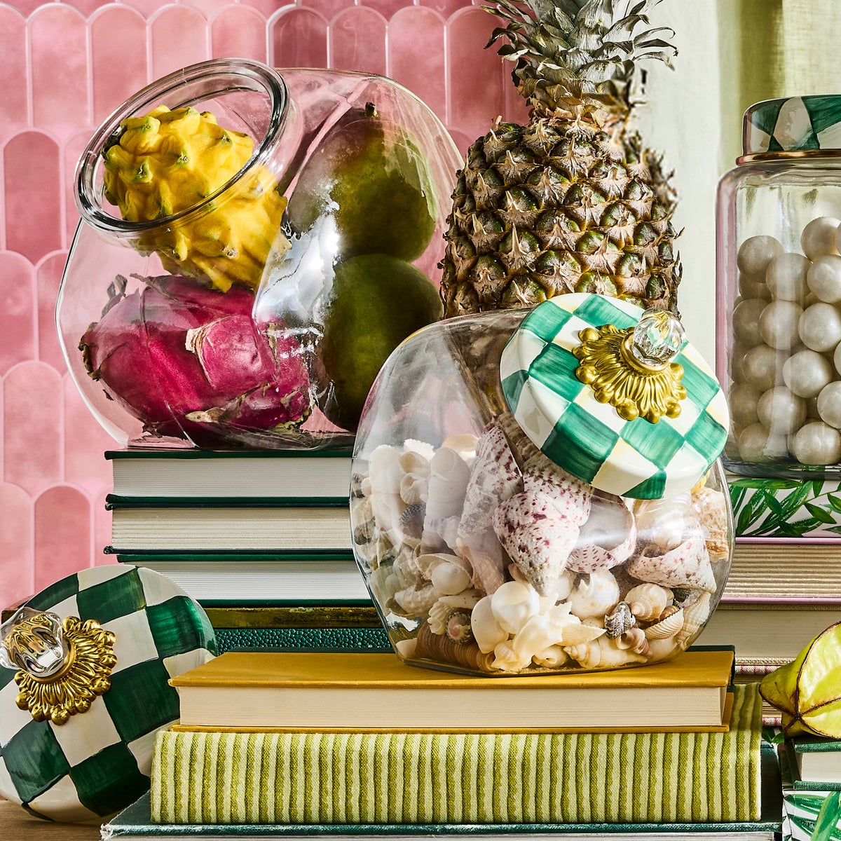 Cookie Jar with Emerald Check Lid - Image 4