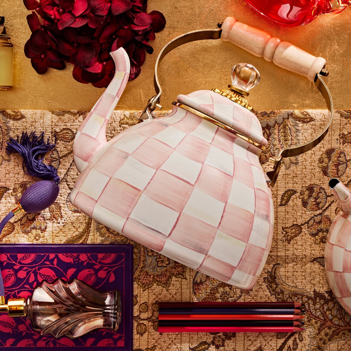 Rosy Check 3 Quart Tea Kettle - Image 7