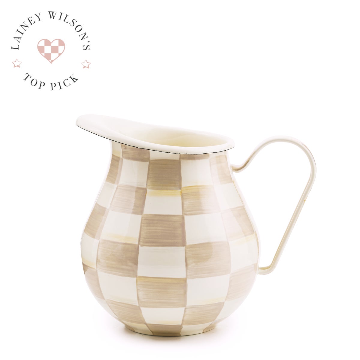 Mocha Check Pitcher
