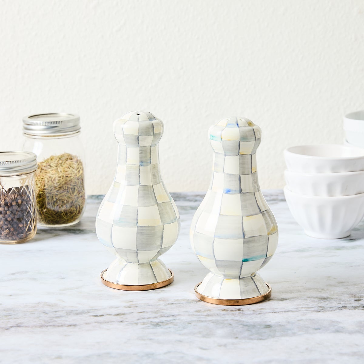 Sterling Check Large Salt & Pepper Shakers - Image 3