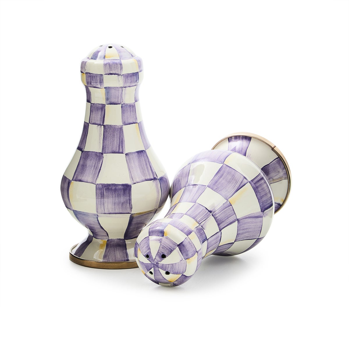 Violet Check Large Salt & Pepper Shakers - Image 4
