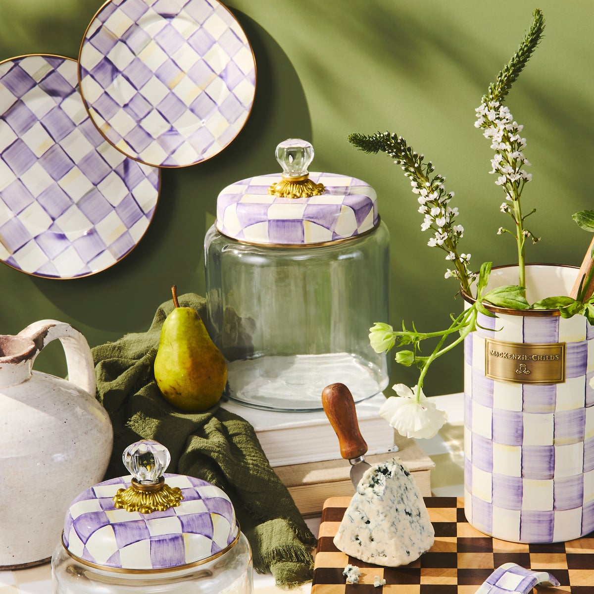 Violet Check Medium Kitchen Canister - Image 2