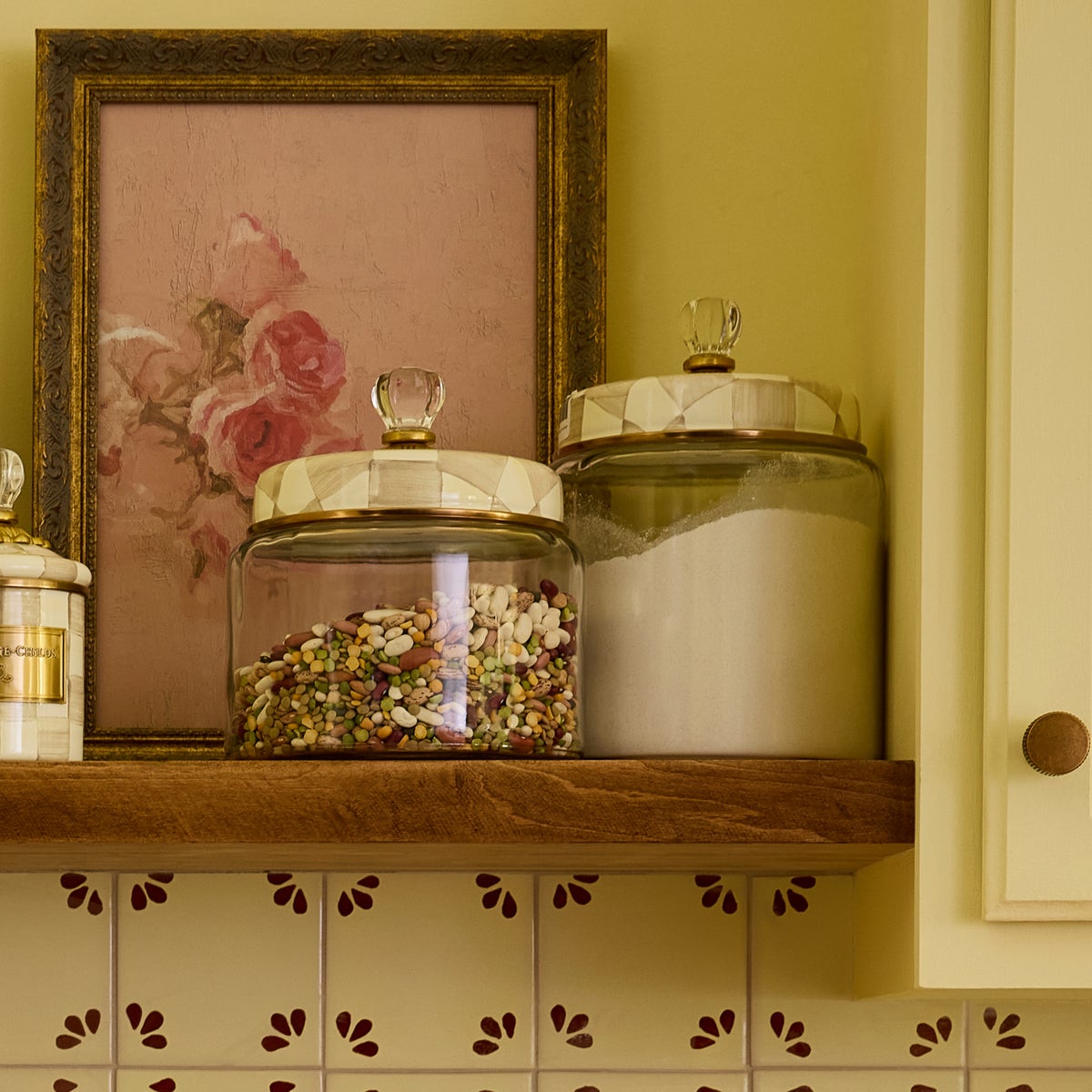 Mocha Check Large Kitchen Canister - Image 7