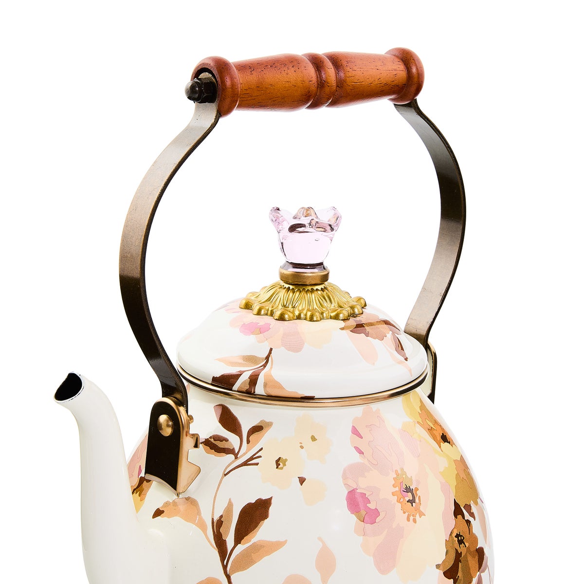 Wild Rose White 2 Quart Tea Kettle - Image 2