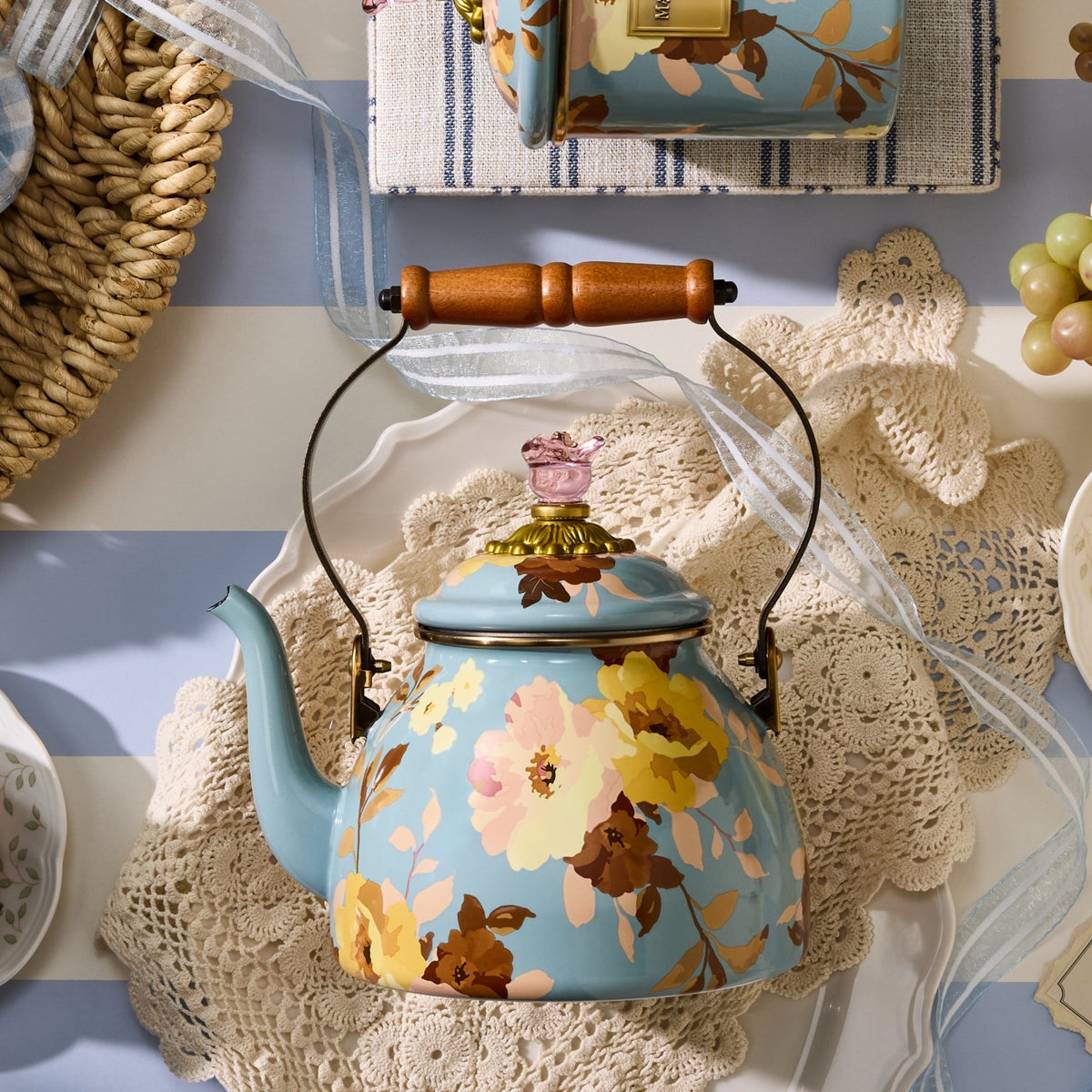 Wild Rose Slate 2 Quart Tea Kettle - Image 2