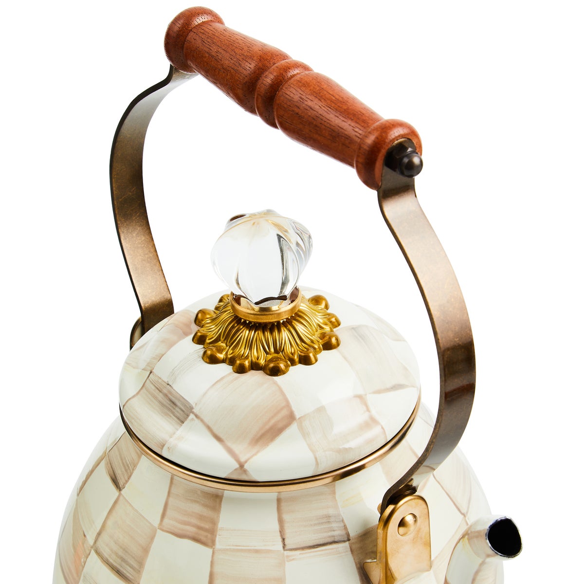 Mocha Check 2 Quart Tea Kettle - Image 3