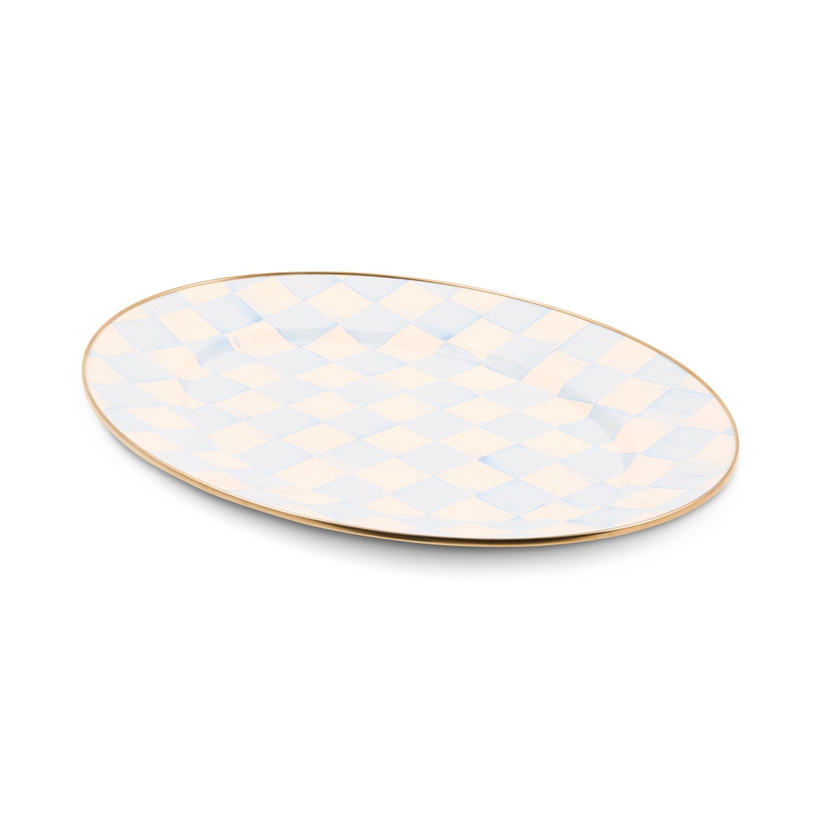 Sky Check Medium Oval Platter - Image 3
