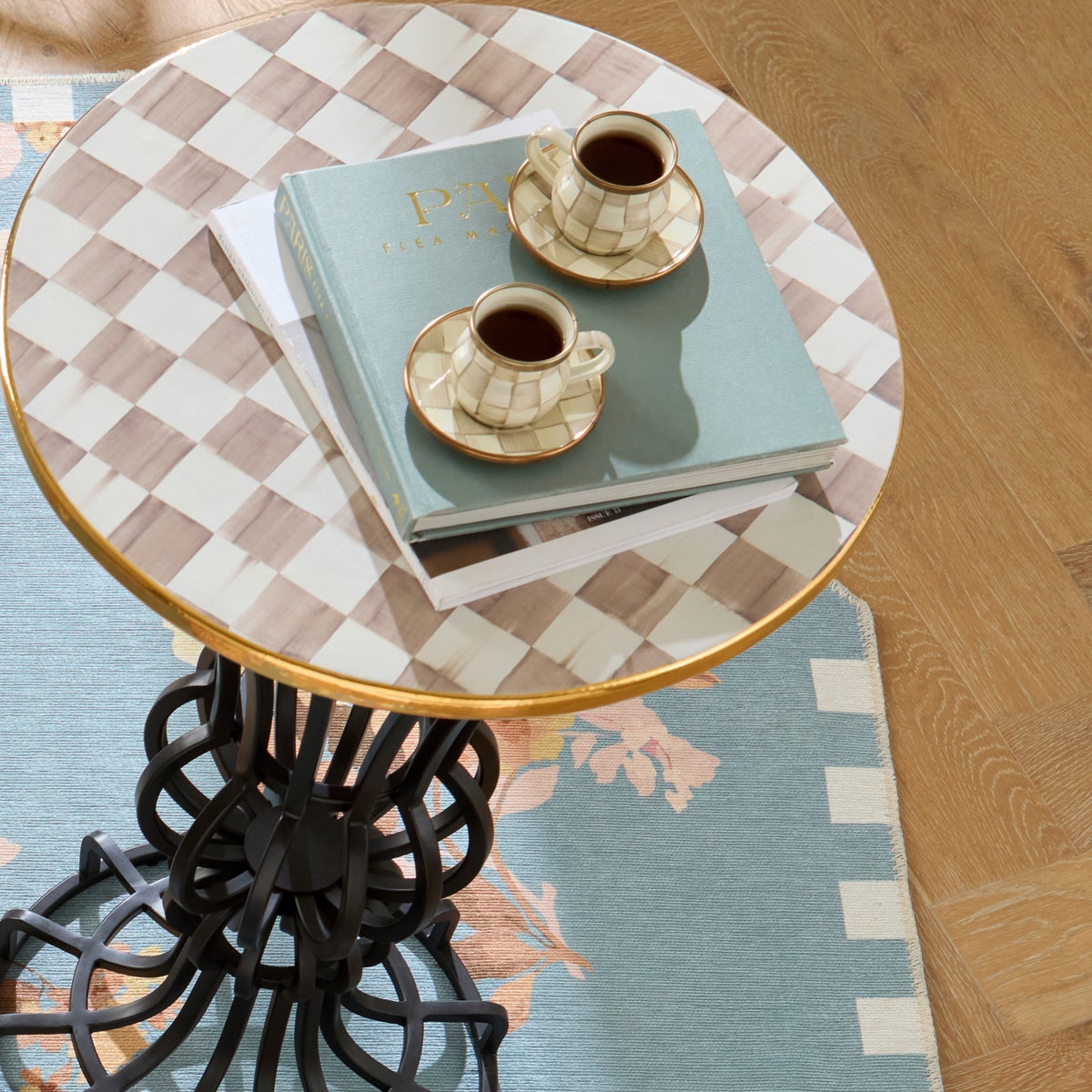 Mocha Check Espresso Cup & Saucer Set - Image 2
