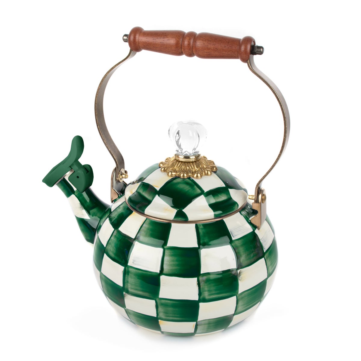 Emerald Check Whistling Tea Kettle
